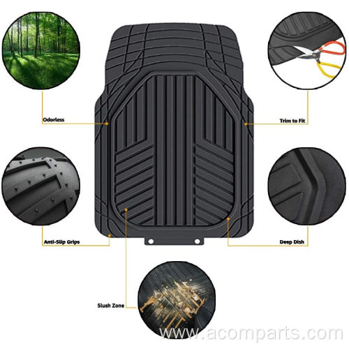 Heavy Duty Front & Rear Rubber Floor Mats